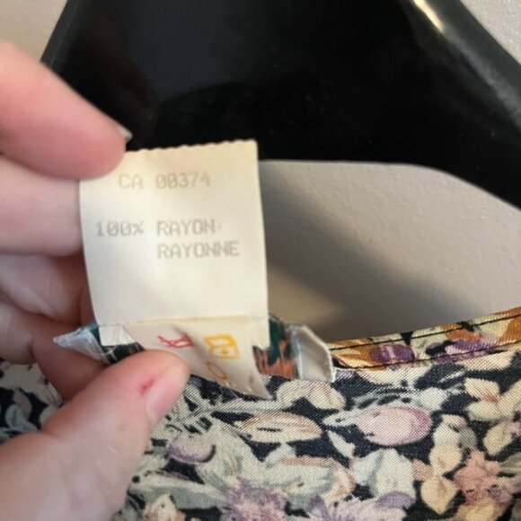 Vintage floral Cottagecore dress airy light weight rayon womens xXL Grannycore - Picture 9 of 10